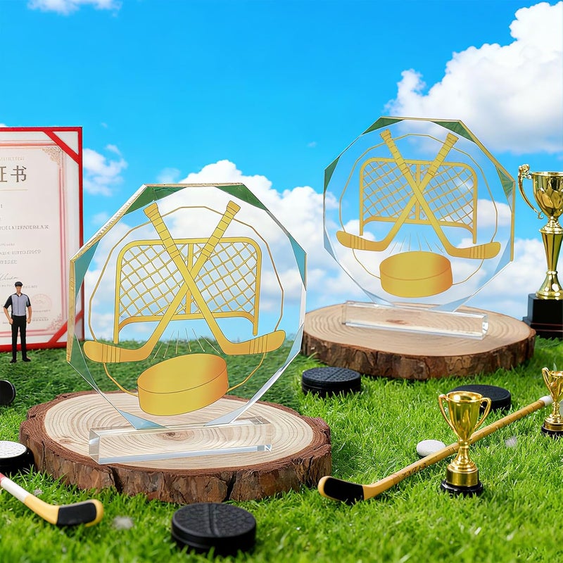 Anglechic 6 Pack Sports Trophy Acrylic Award Medals 4.72 x 4.72 Inch Sports Contest Trophies Bulk Plaques Team Prize Gift Trophies for Competition - Image 4